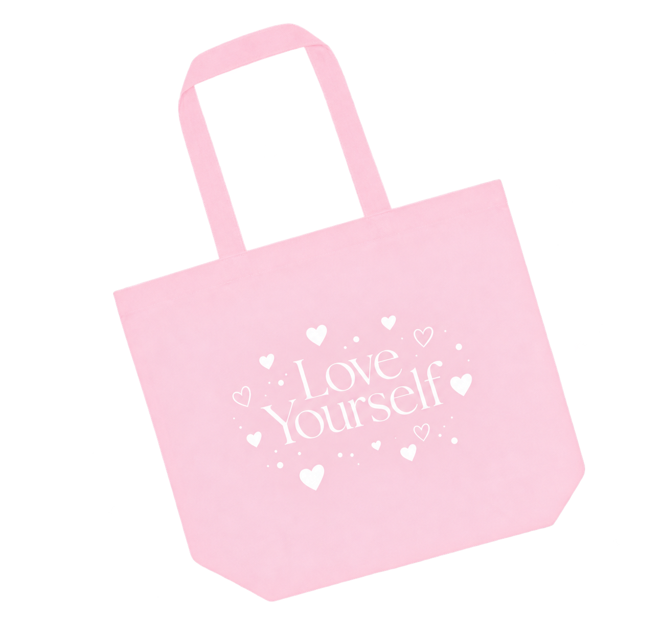 ピンクのSELFLOVEエコバッグ全体